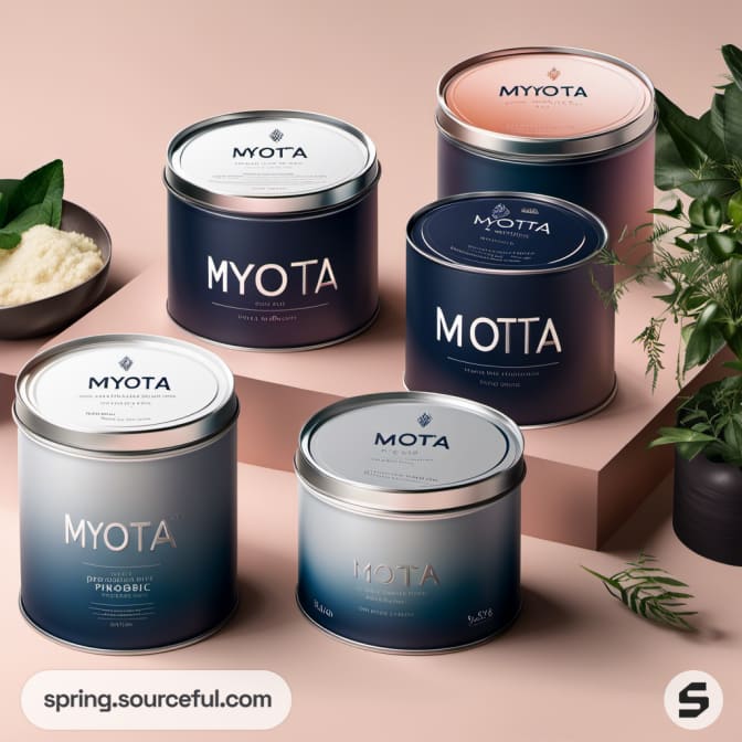 Variety of tin cans with muted colors