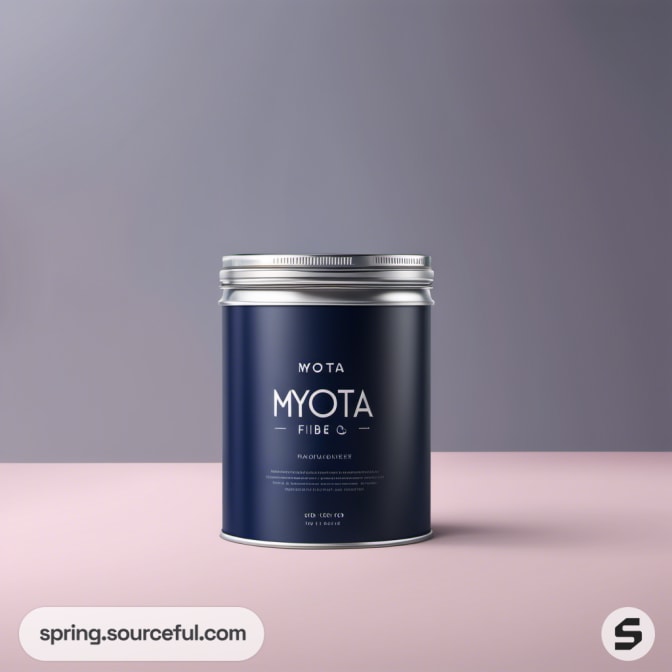 Single dark blue cylindrical tin on pink surface