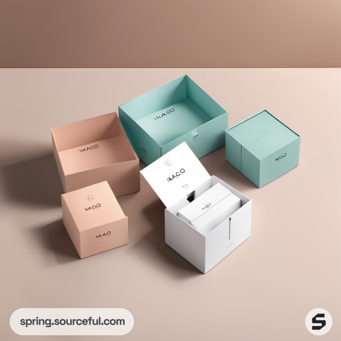 Open cube boxes in pastel colors.