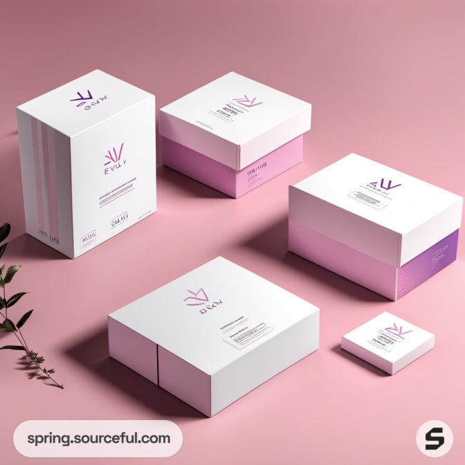 Gradient boxes on pink background.