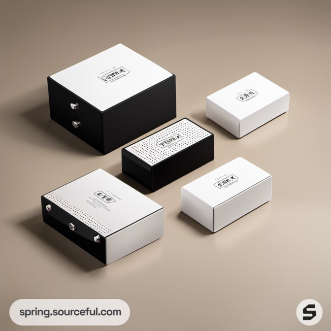 Assorted cream and black guitar effect pedal boxes.