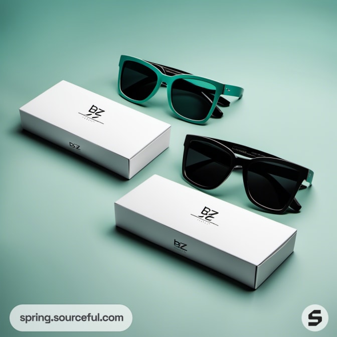 Square sunglasses with white boxes