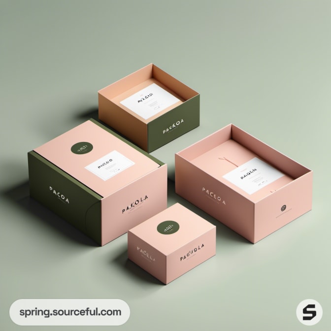 Open boxes with elegant interiors and branding.