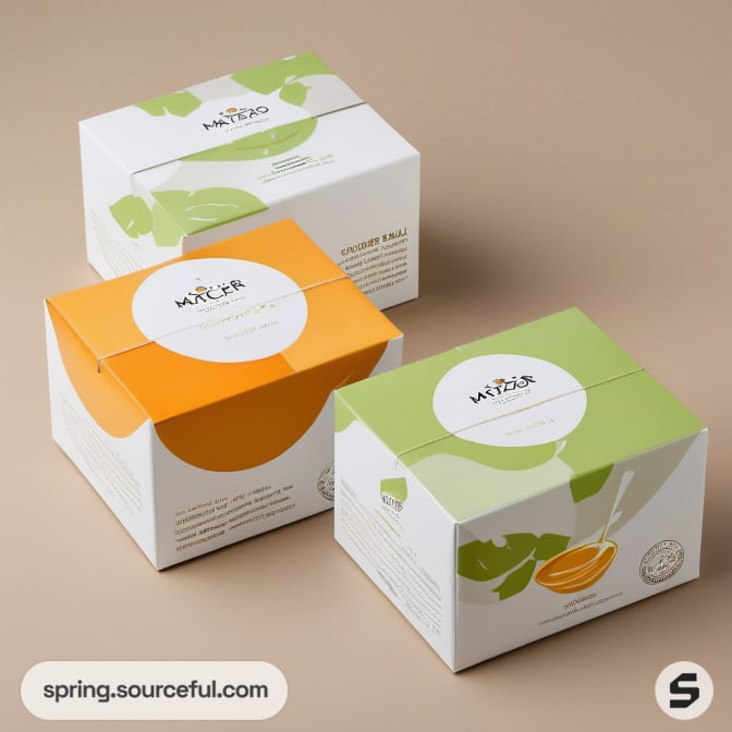 Three cube boxes with minimalistic design.