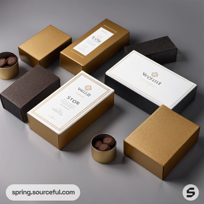 Luxury packaging boxes with textured surfaces