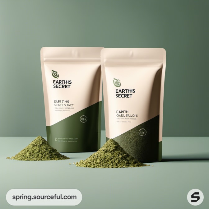 Two resealable pouches with green powder.
