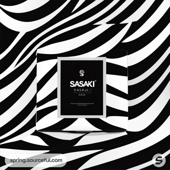Box with black and white zebra pattern