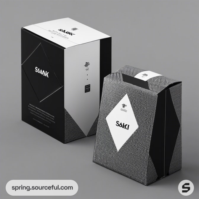 Two grey boxes with geometric patterns