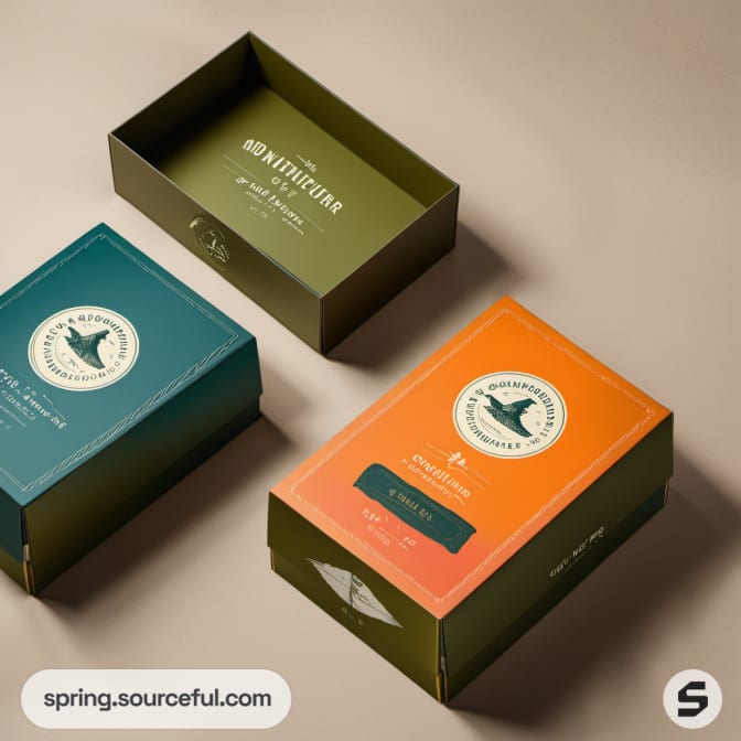 Green and orange adventurer-themed box packaging.