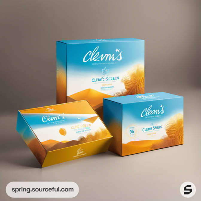 Gradient boxes with desert landscape design.