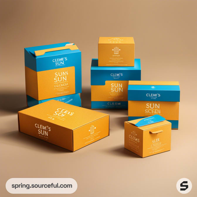 Orange and blue stackable skincare boxes.