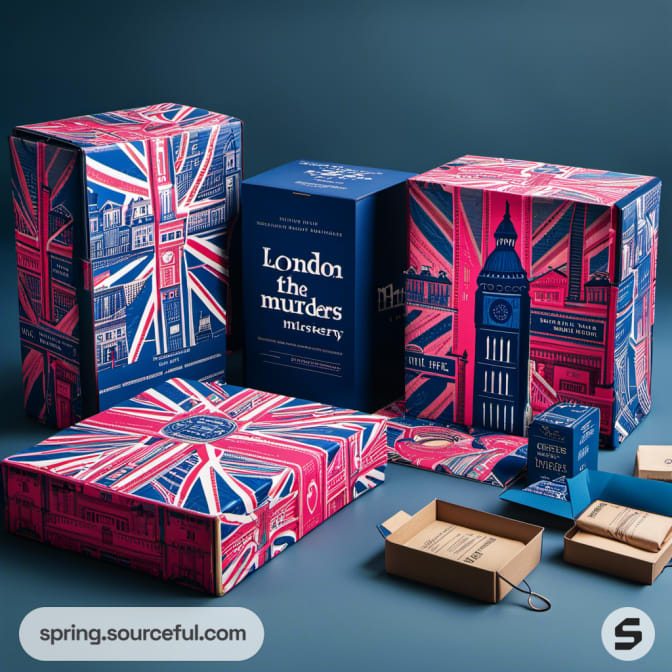 Union Jack themed boxes with Big Ben illustration on a blue backdrop.