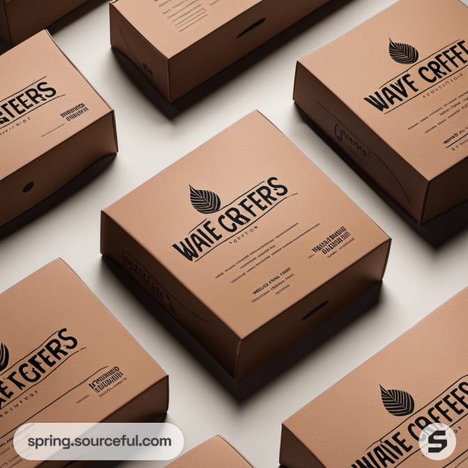 Multiple brown boxes with 'Wave Crafters' label.