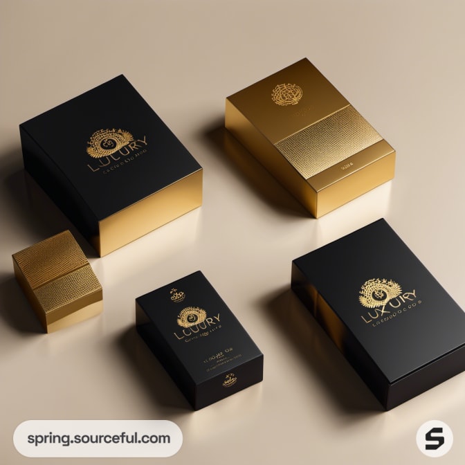 Black and gold luxury boxes set