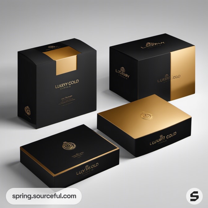 Black and gold luxury gift boxes