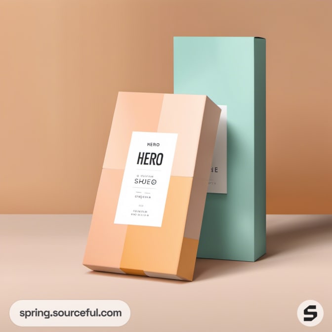 Peach and mint vertical boxes with labels.