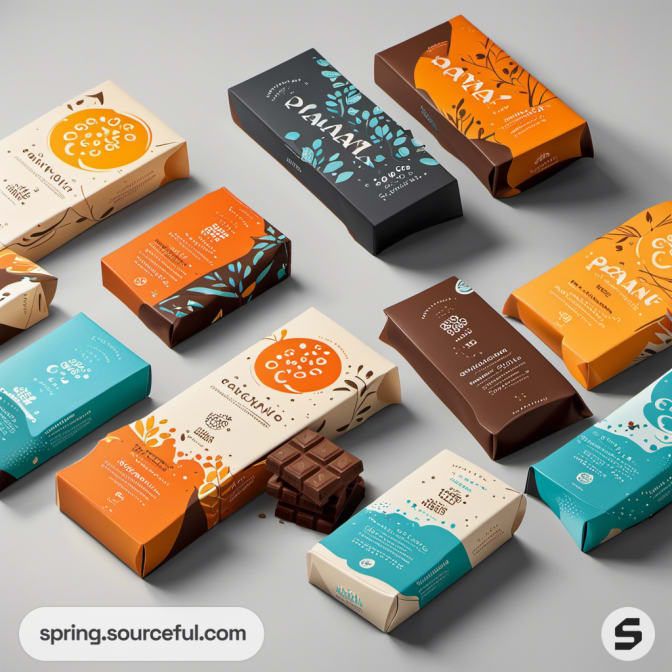 Chocolate packaging with decorative patterns