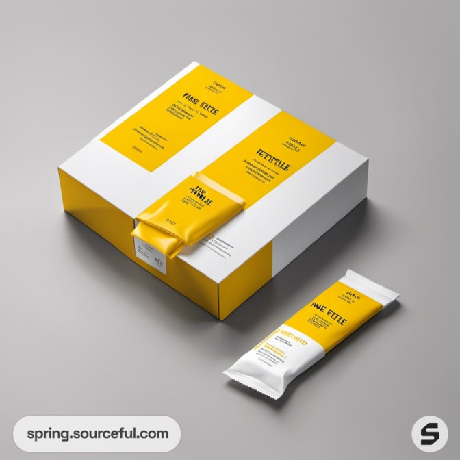 Tube products with white and yellow box packaging on gray background.
