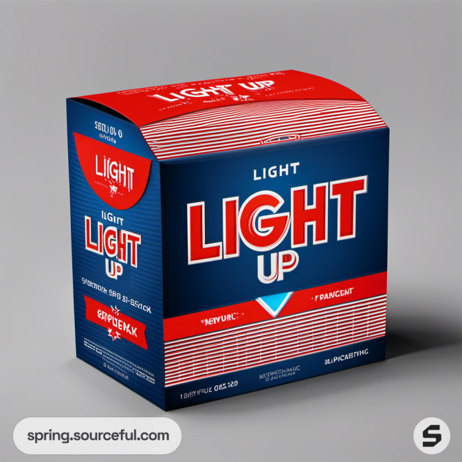 Blue and red box with bold "Light Up" lettering.