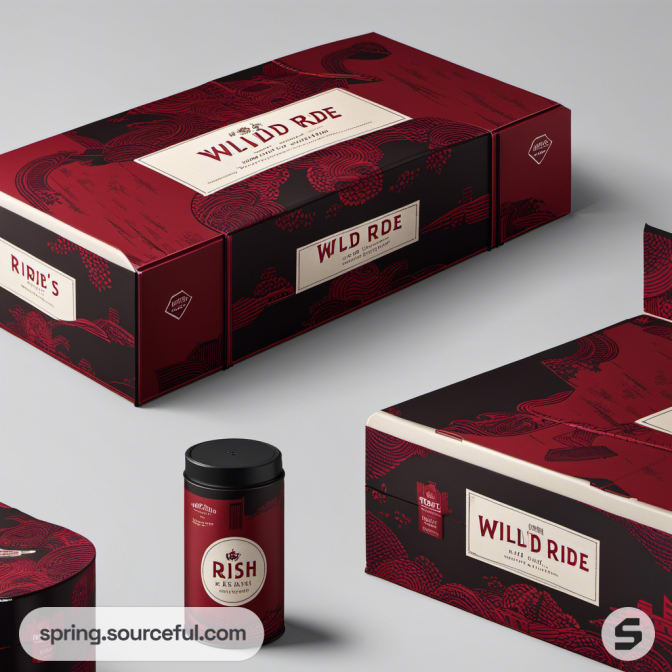 Wild Ride boxes with bold red graphics and container.