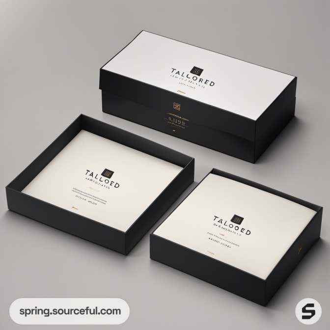 Large rectangular box with two smaller opened boxes inside.