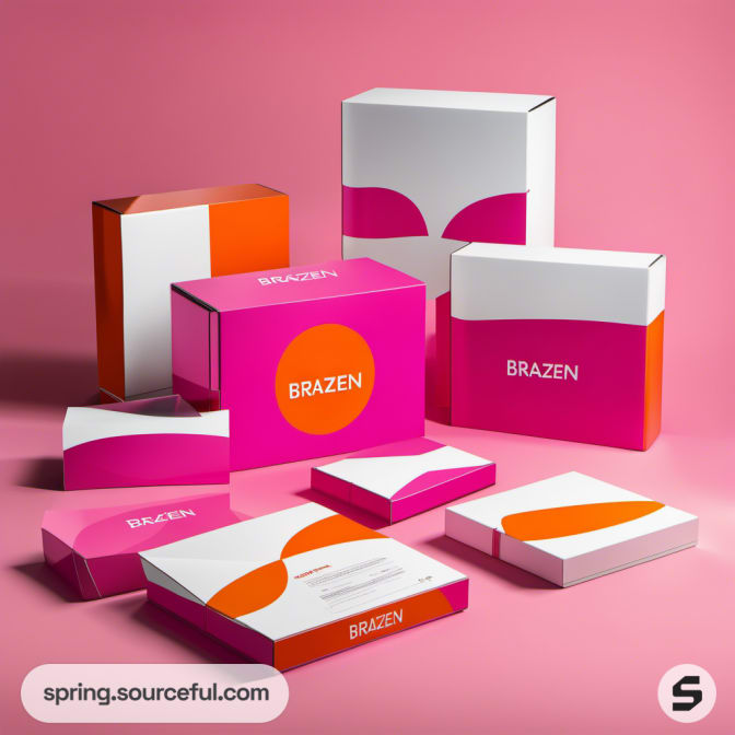 Bright boxes with orange and pink color scheme.