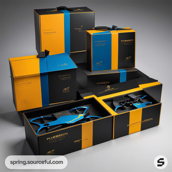 Stacked black, blue, and orange boxes with detailed pterosaur graphics.