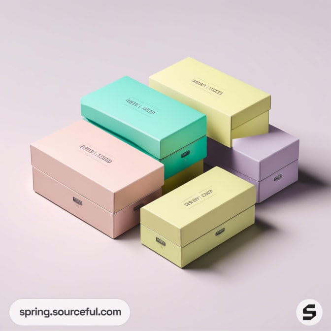 Stackable pastel boxes with minimal design