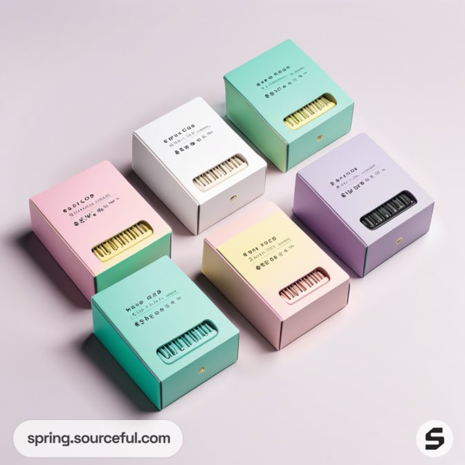 Pastel gift boxes with open compartments