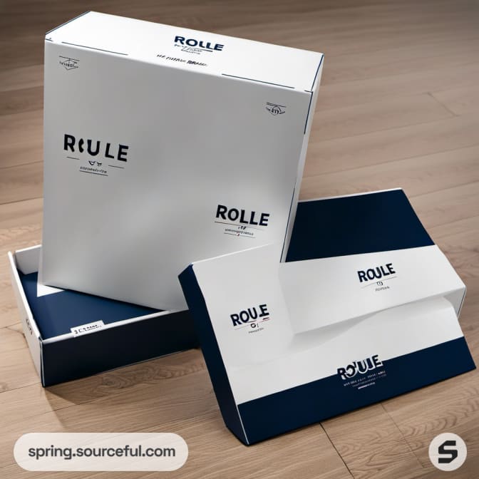 Elegant white and blue box packaging design