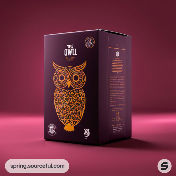 Box with orange owl design on dark background, branded "The Owl."