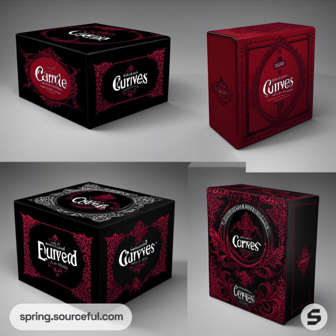 Dark and red ornate boxes labeled 'Curves'.