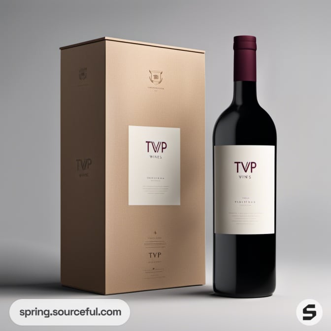 Single wine bottle in tall elegant beige box.