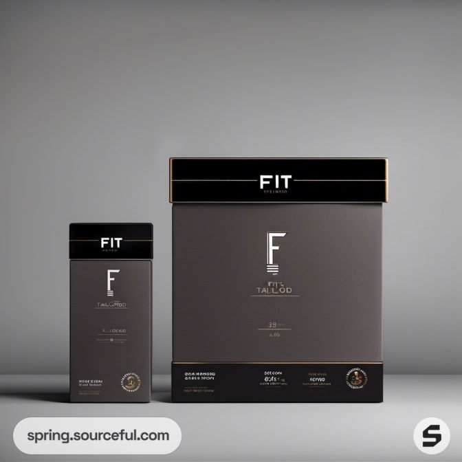Minimalist black and gold packaging with 'FIT' branding.