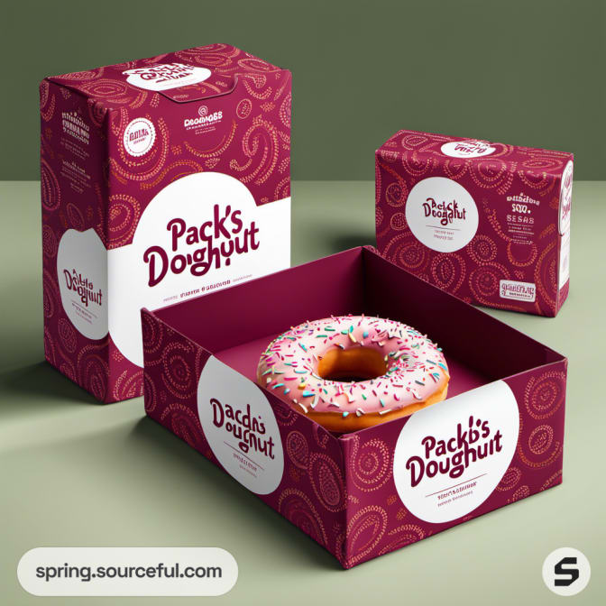 Two sizes of doughnut boxes, one open