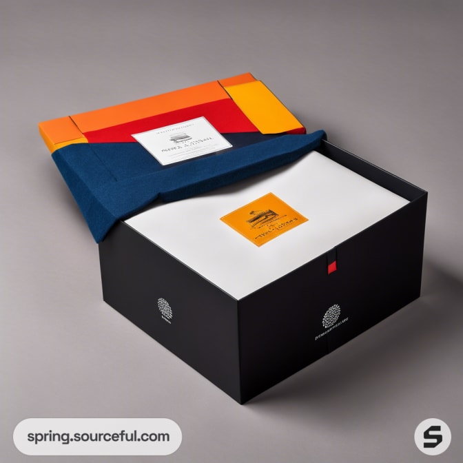 Colorful open gift box with vibrant interior design