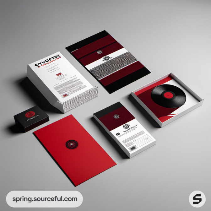 Box set with booklets and black vinyl records.
