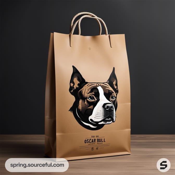 AI-Generated for Clothing with a single line portrait of a staffordshire bull terrier