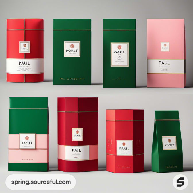 Square red and green boxes with minimalistic labels.