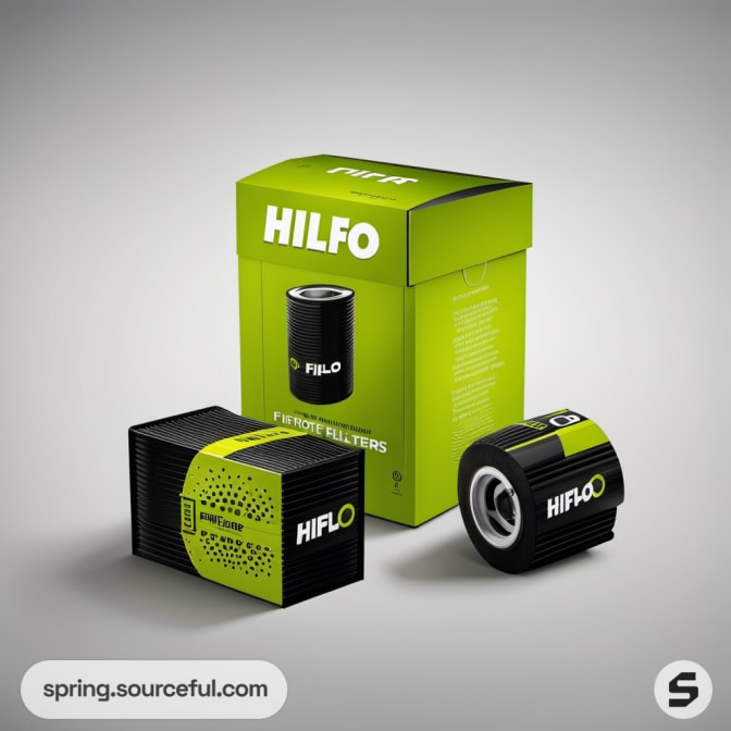 Compact green and black box with a filter image.