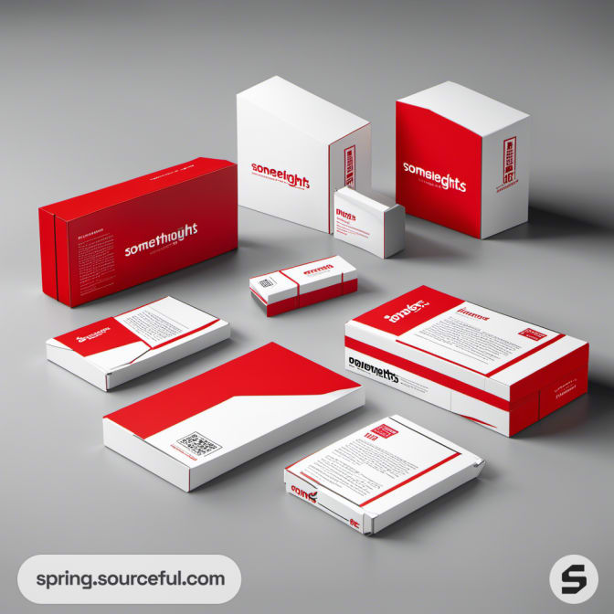 Red and white packaging with bold text and clean design lines.