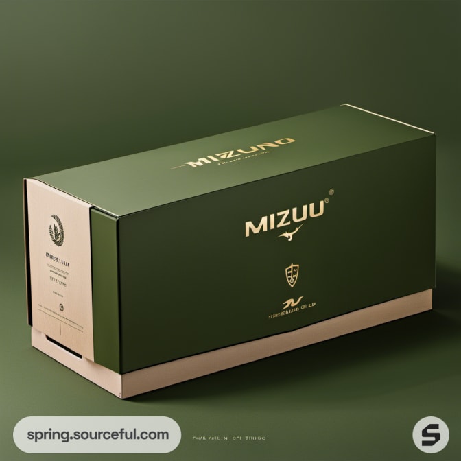 Green rectangular box with simple branding and clean lines.