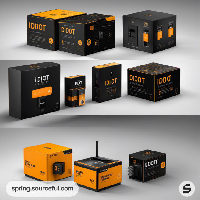 Orange and black packaging for smart devices.