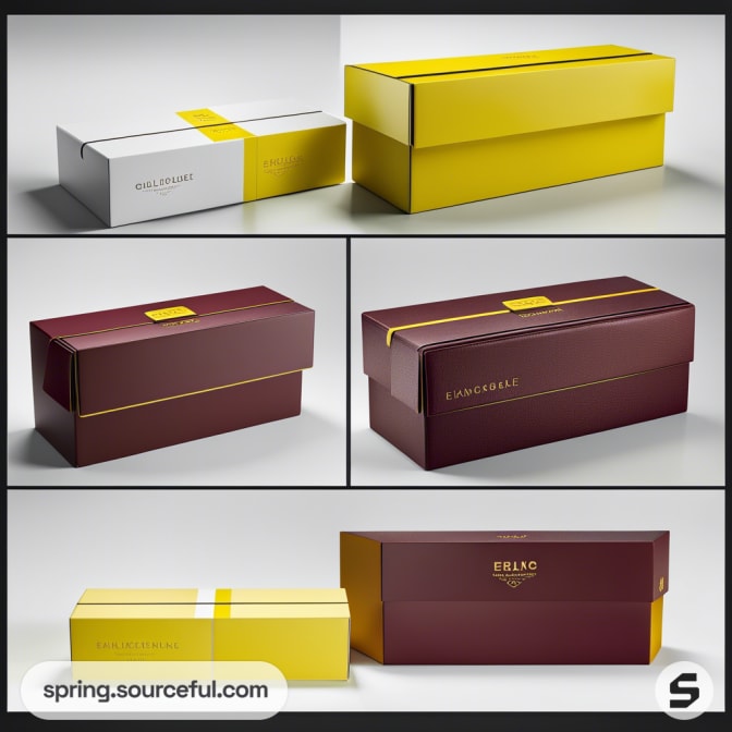 White and yellow rectangular box with sleek design.