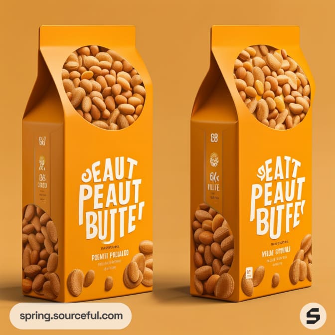 Two orange carton boxes of peanut butter.