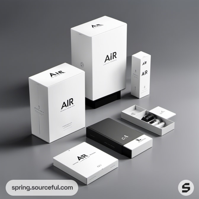 White box packaging with vape pen accessories.