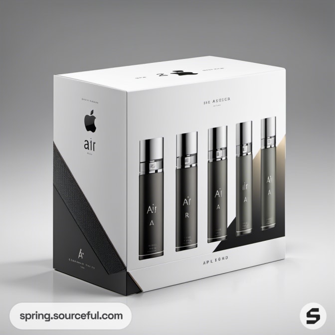 Set of five silver vape products in white box.