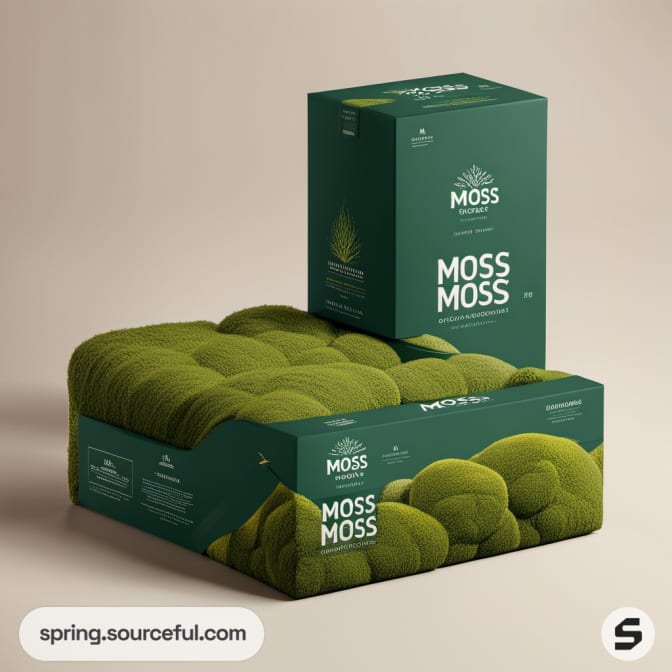 Green packaging with textured moss pattern; includes larger box and resealable pouch.