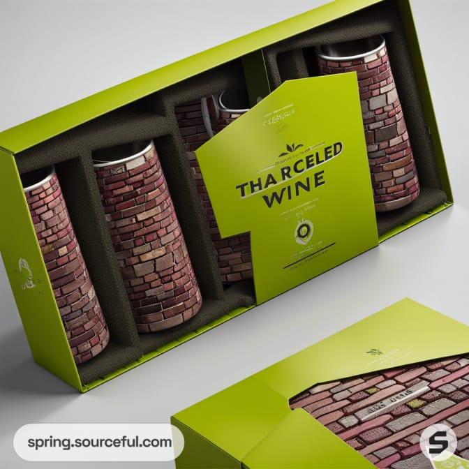 Box set with three brick-patterned wine tumblers.