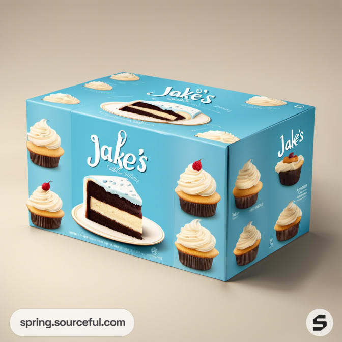 Cake boxes showcasing different cake slices.